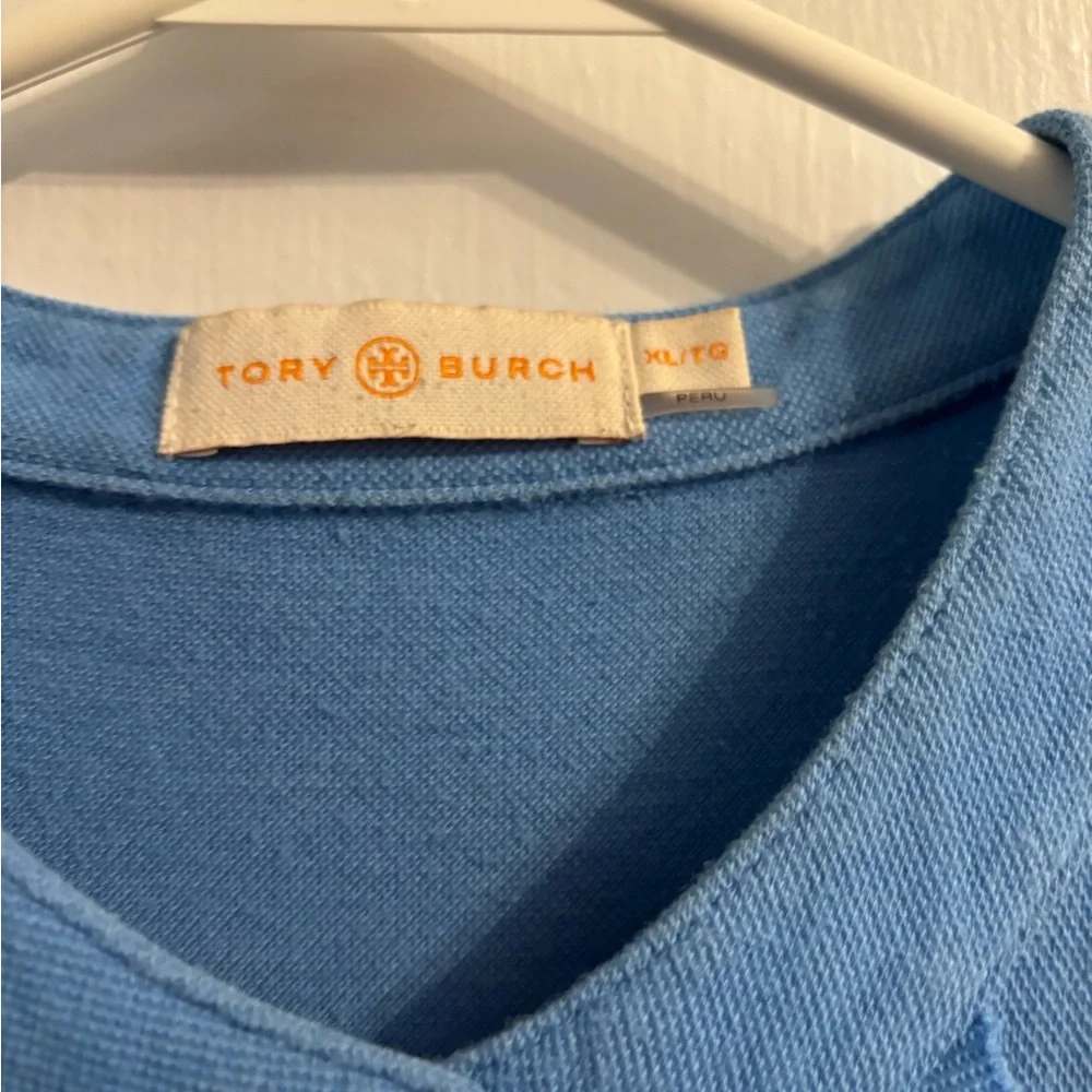 Blue Ruffled Button-Up Top - Picture 2 of 3